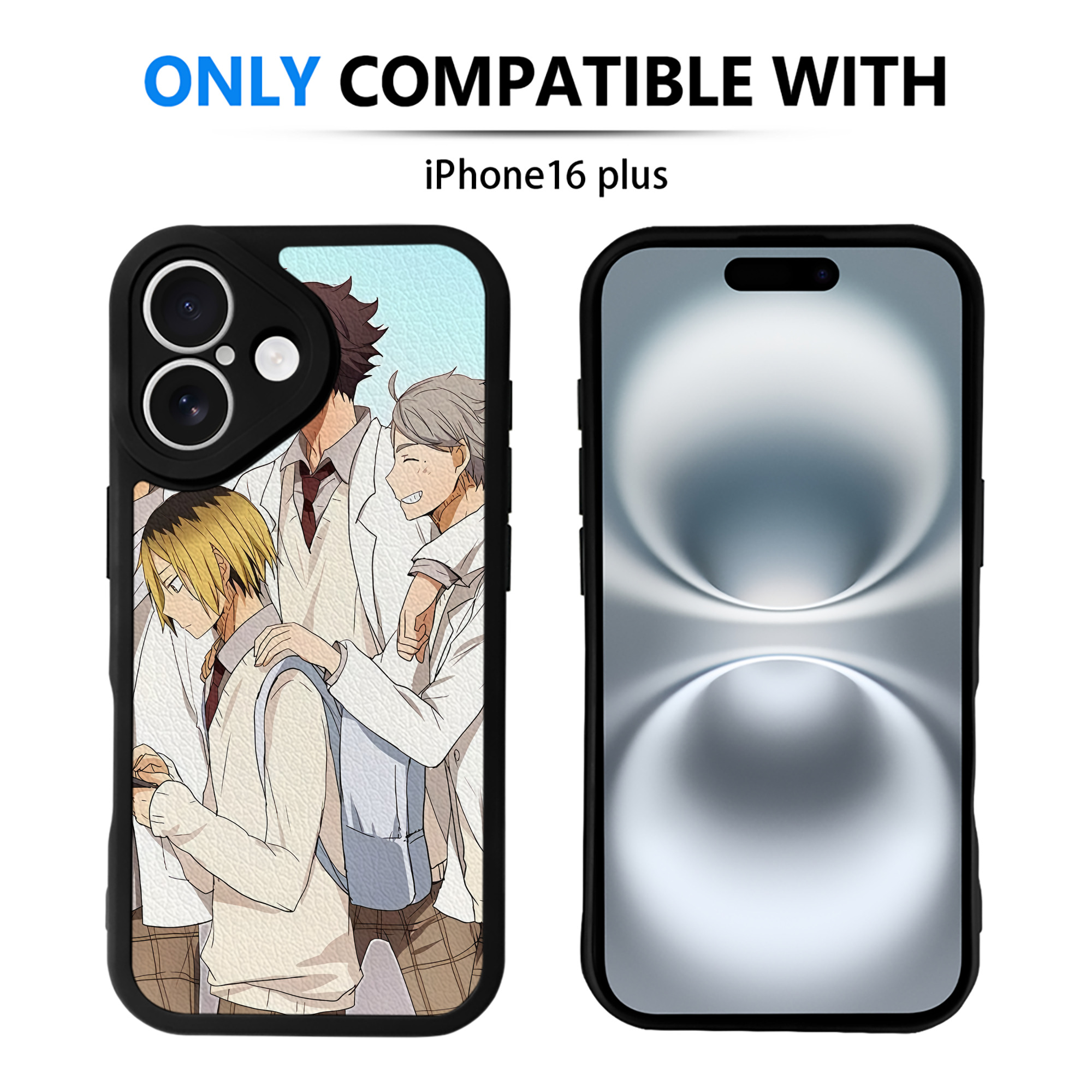 （画像用） ハイキュー!! Haikyu!! 【iPhone 16シリーズ対応】シリコンスマホケース（レザー調） 材質：シリコン